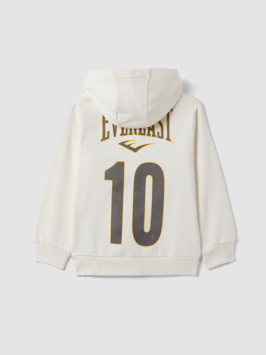 White pure cotton hooded sweatshirt with logo for boys, regular fit_1