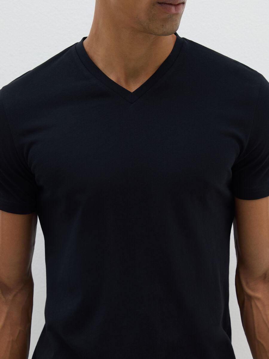 Men's black pure cotton T-shirt_1