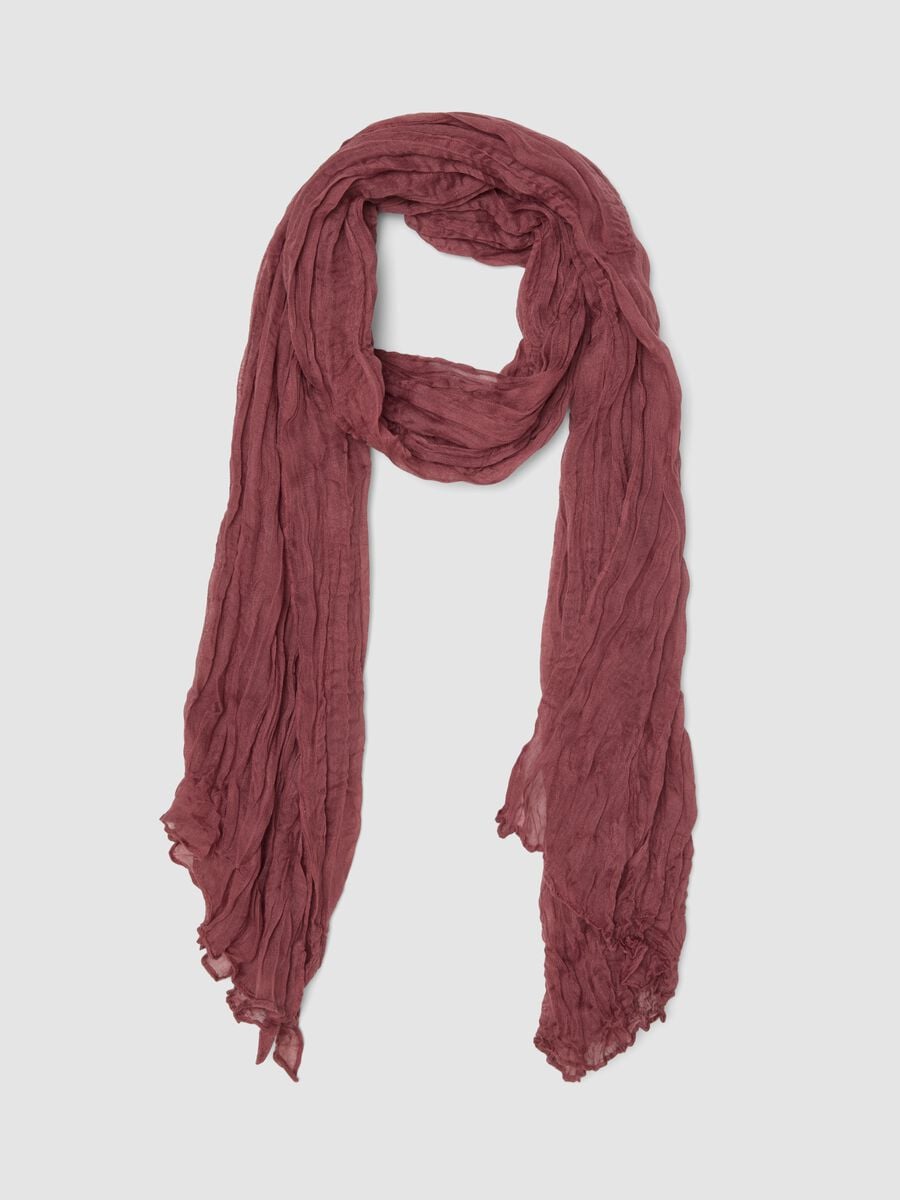 Semi-sheer crinkle-effect pink scarf_0