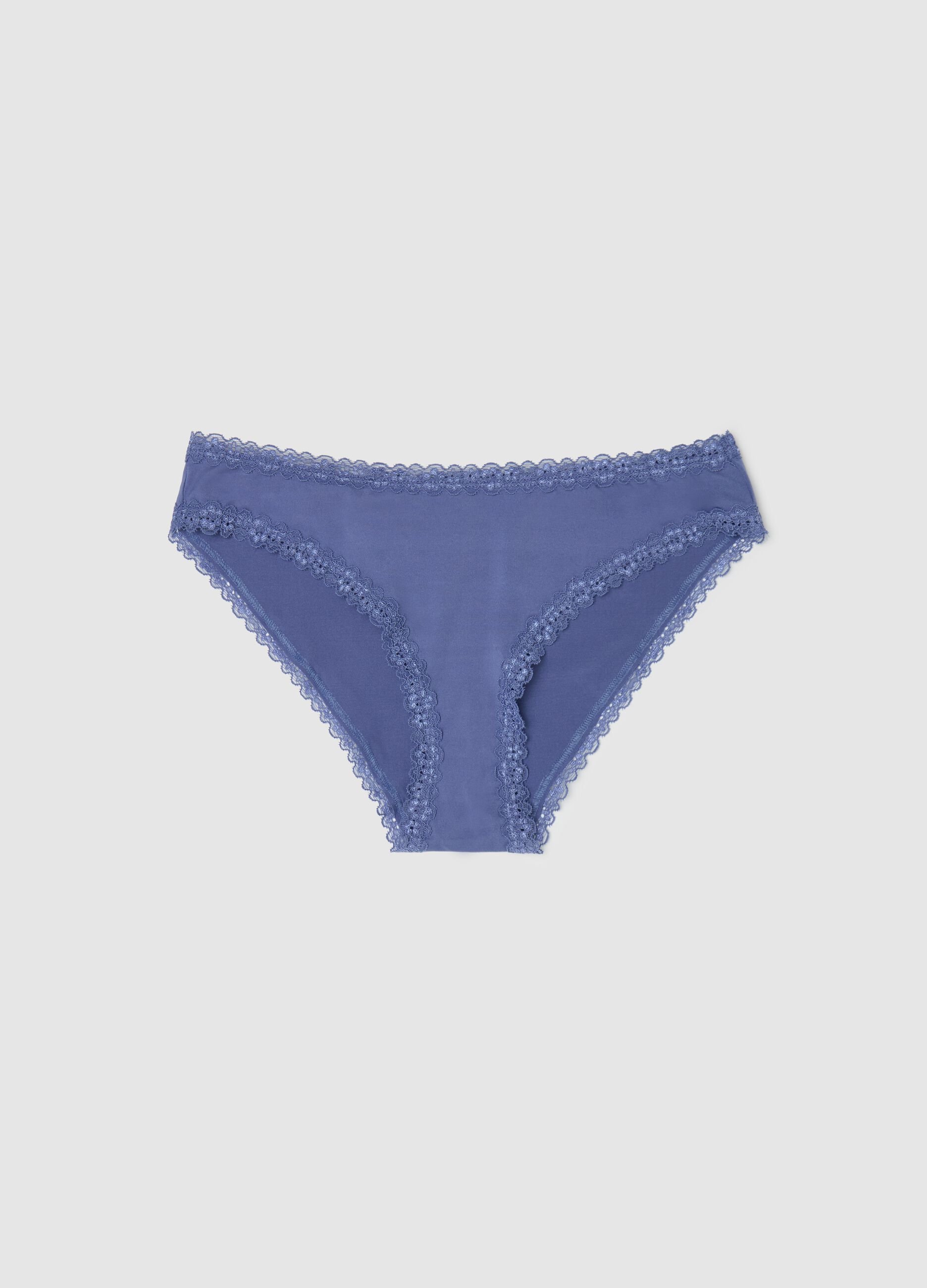 Microfibre briefs with lace