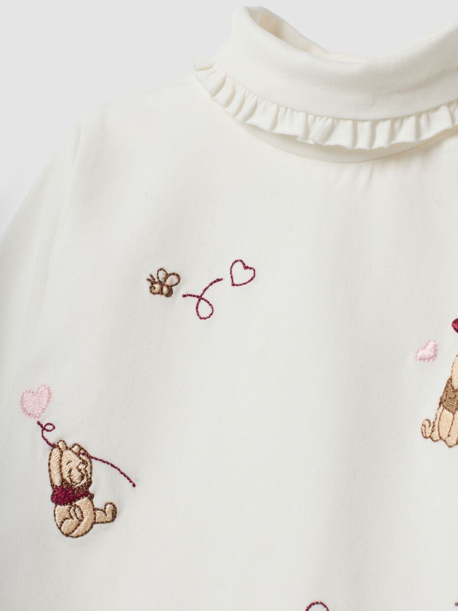 Body bianco in cotone organico elasticizzato con stampe Winnie The Pooh_2