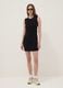 Black stretch cotton mini dress_0