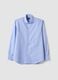 Light blue pure compact cotton shirt with French collar, regular fit_0