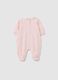 Pink pure cotton baby bodysuit with collar_1