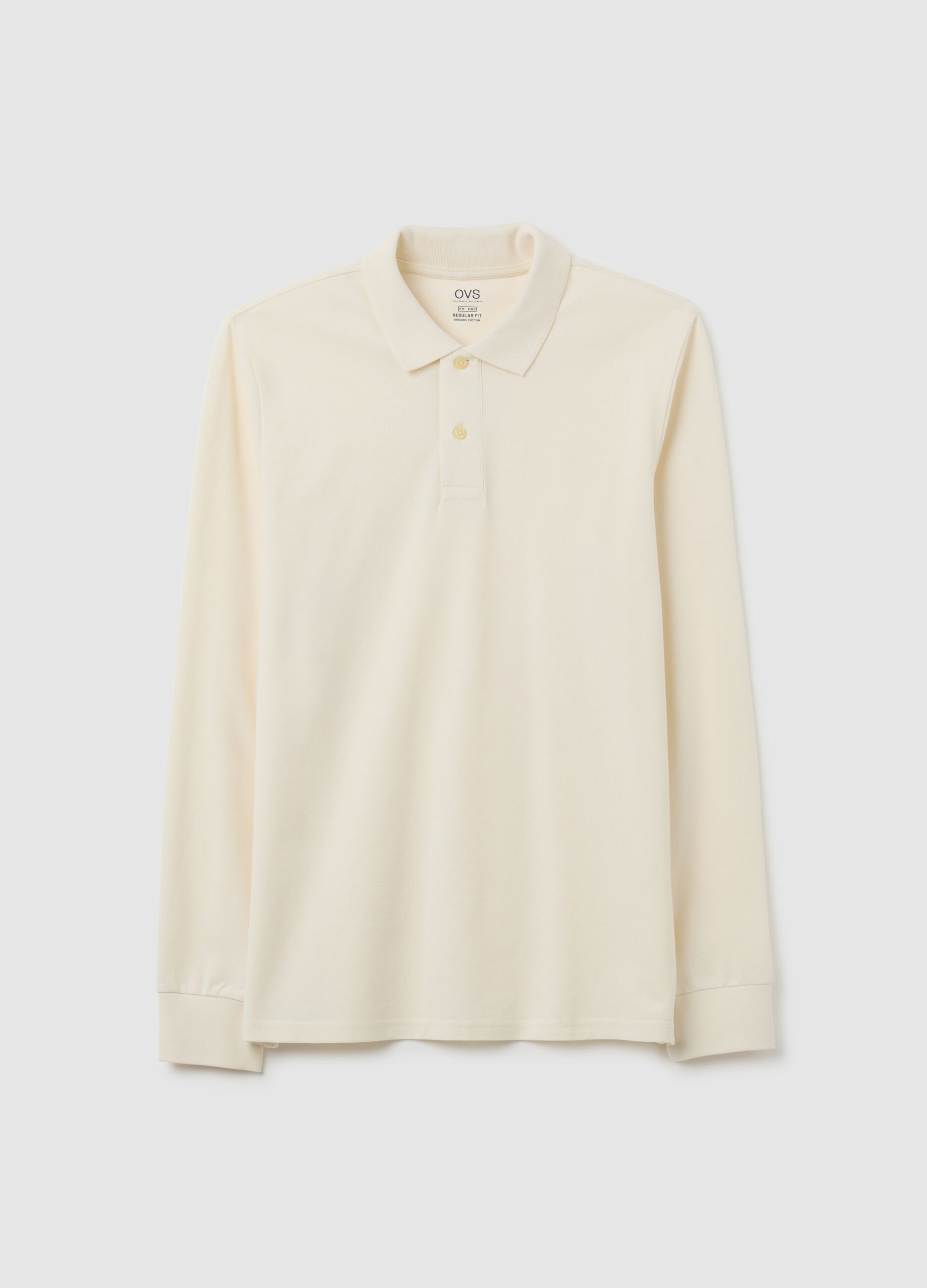 Beige pure cotton polo regular fit