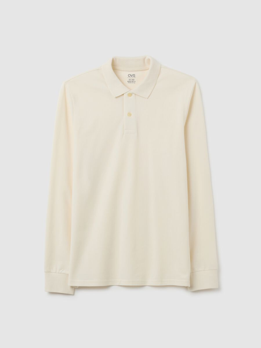 Beige pure cotton polo regular fit_4