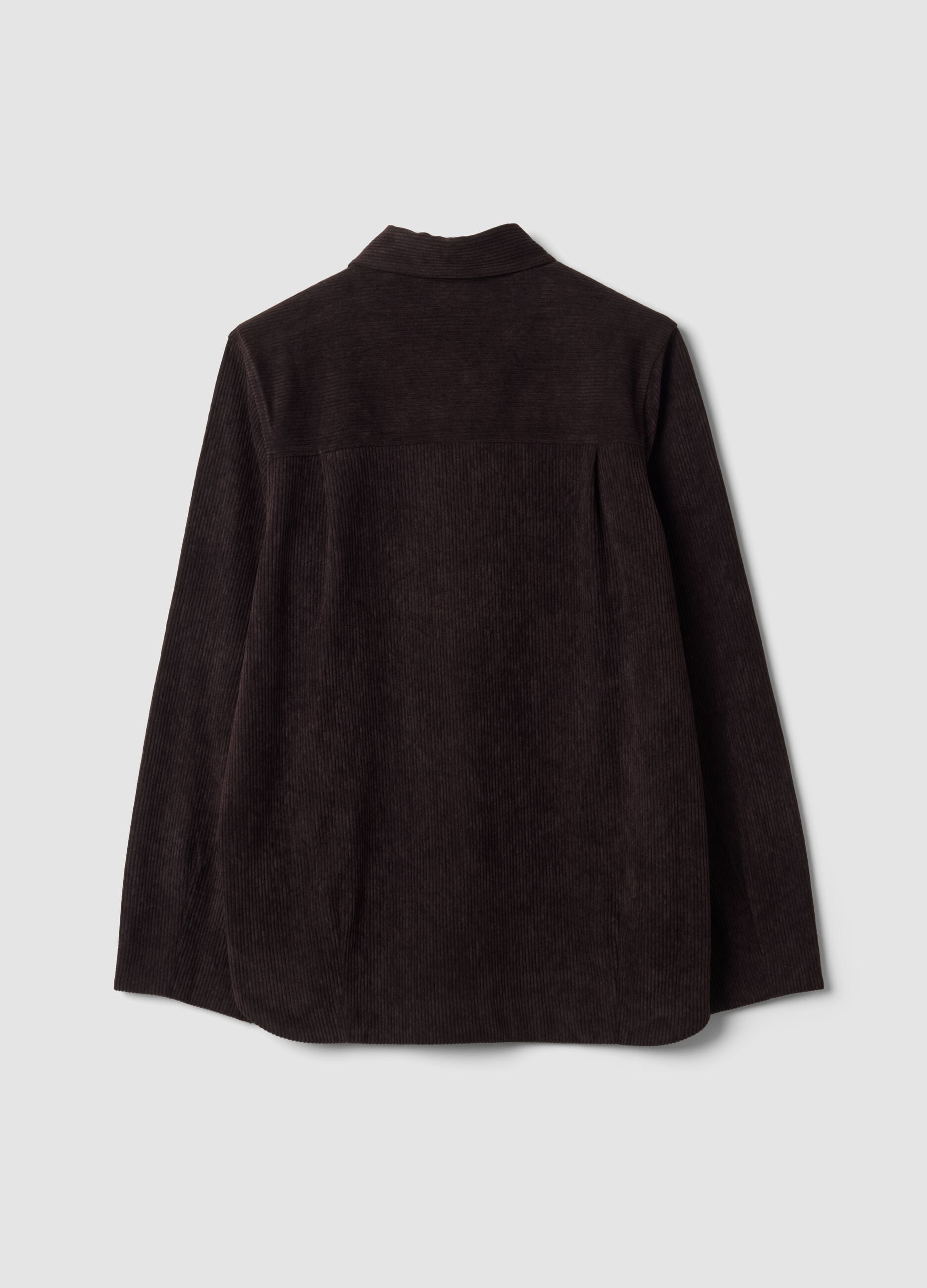 Shacket marrone regular fit a coste
