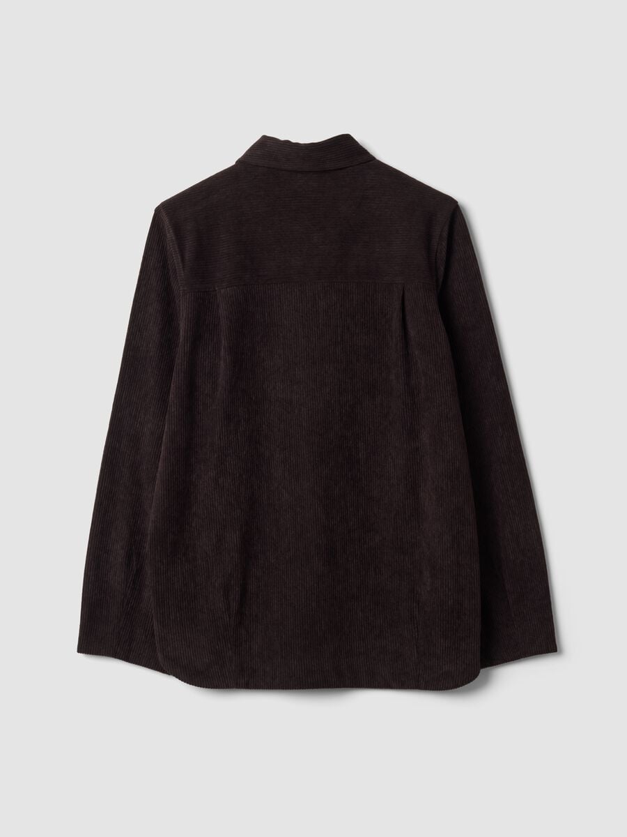 Brown ribbed regular-fit shacket_2