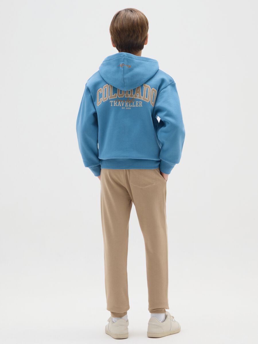 Boys' regular fit beige cotton joggers_1