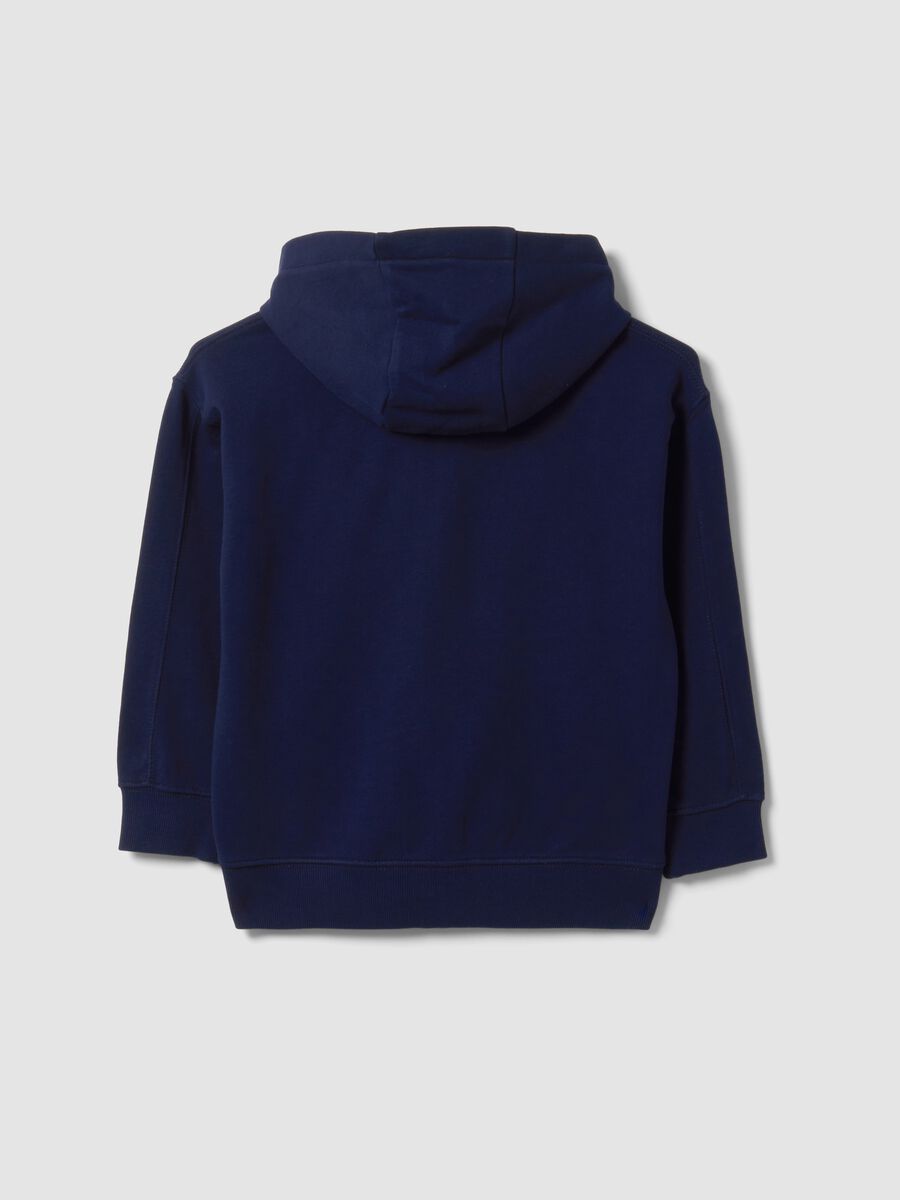 Felpa blu in puro cotone con cappuccio regular fit per bambino_2