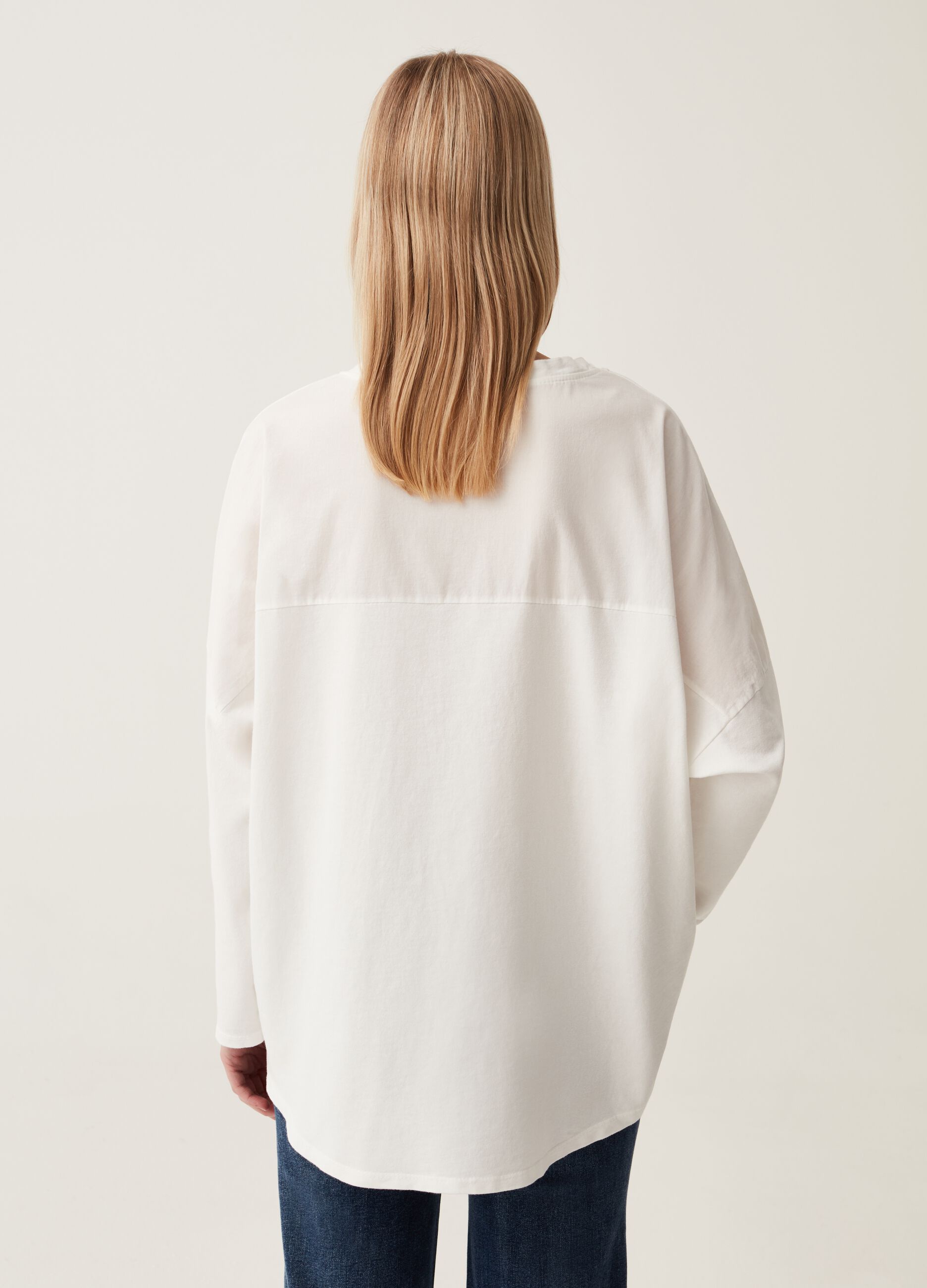 Blusa in cotone con bottoni Hybrid_2