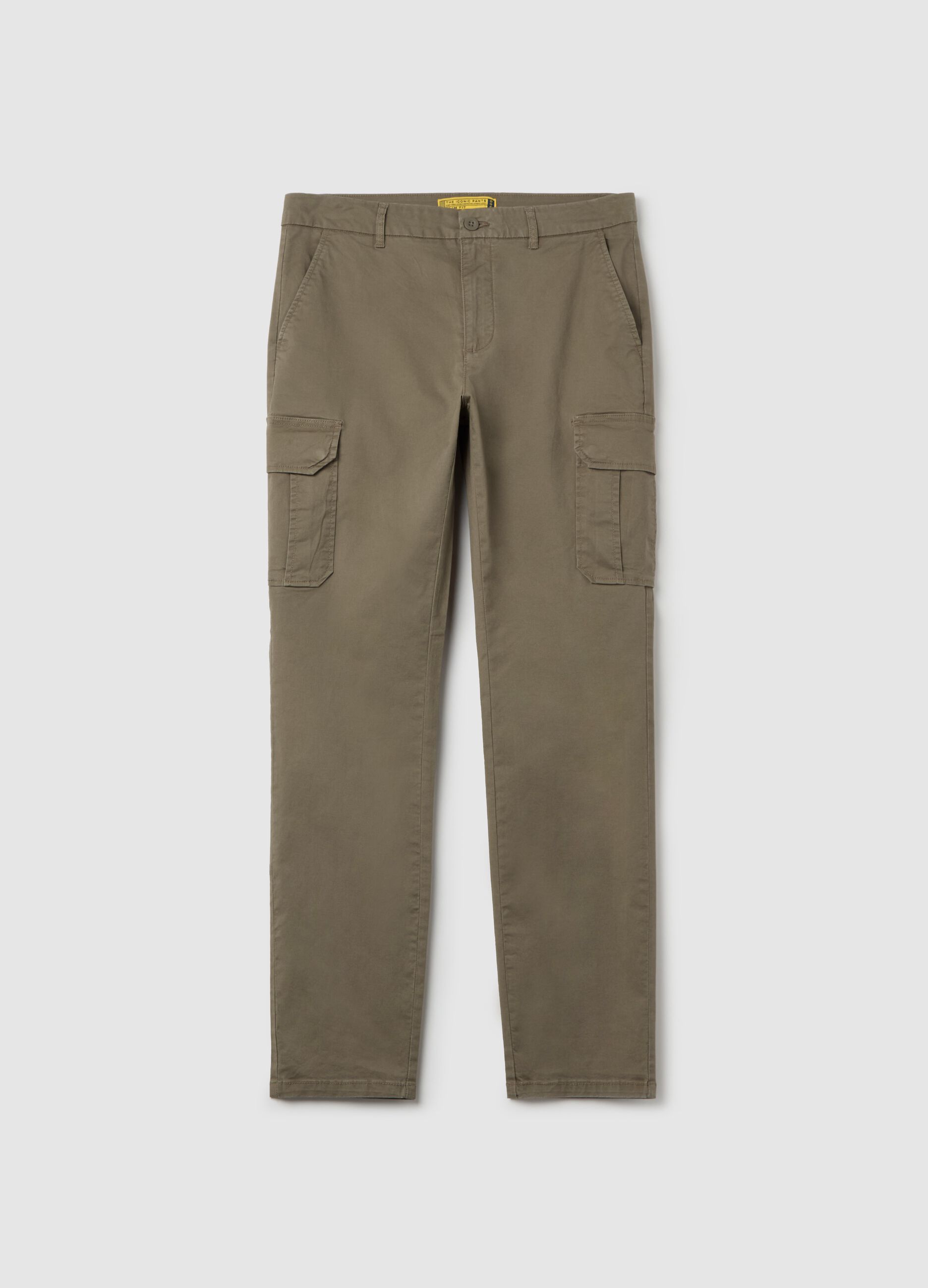 Slim-fit cargo pants in stretch cotton
