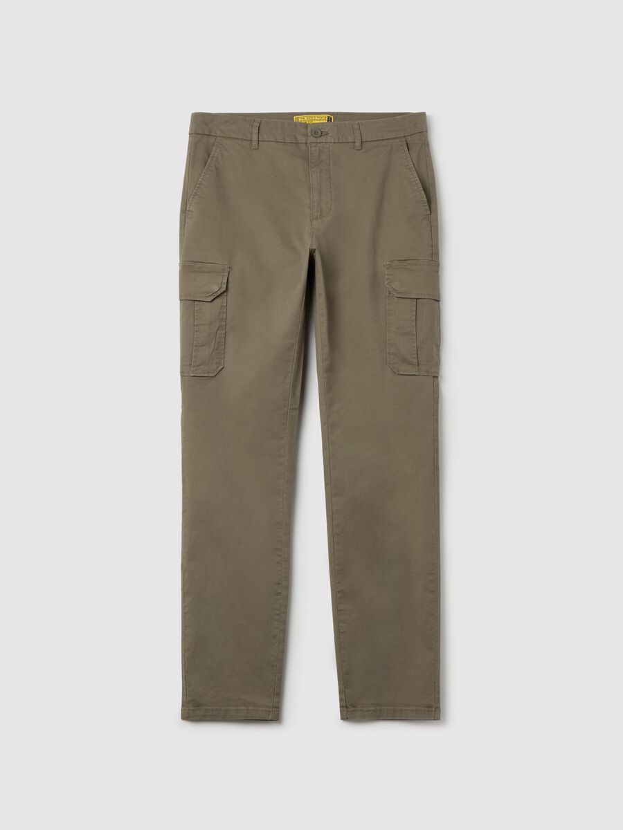Slim-fit cargo pants in stretch cotton_4