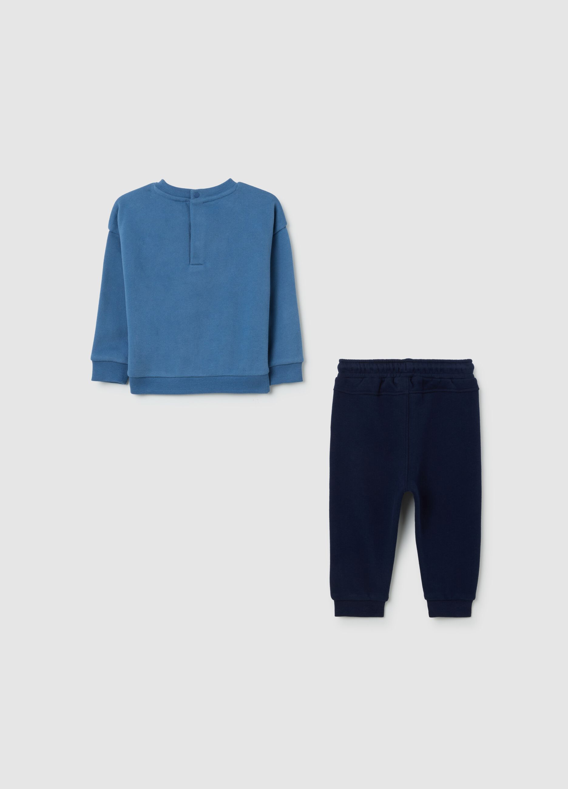 Blue cotton blend baby set with regular fit
