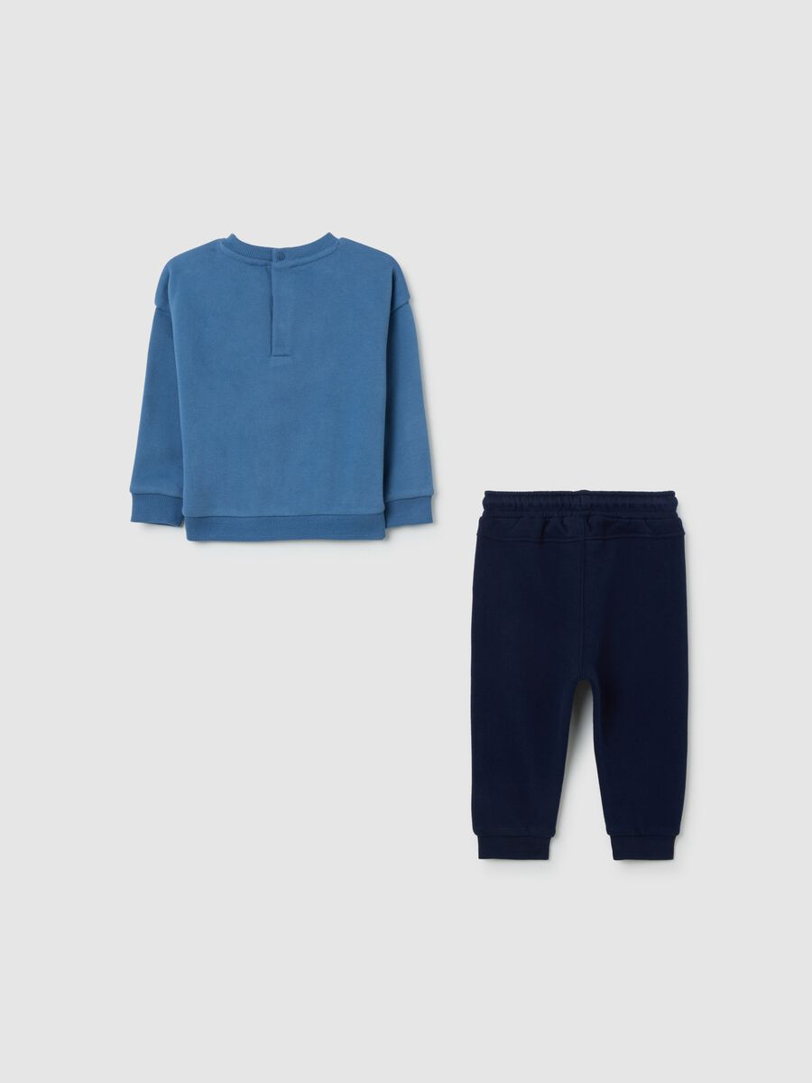 Blue cotton blend baby set with regular fit_1
