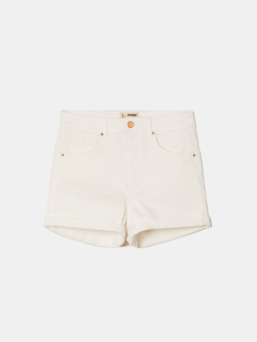 Regular-rise denim shorts_0