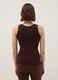 Brown viscose blend fitted tank top_2