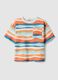 Multicolour striped pure cotton regular fit T-shirt for kids_0
