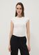 White fitted cotton stretch vest_2