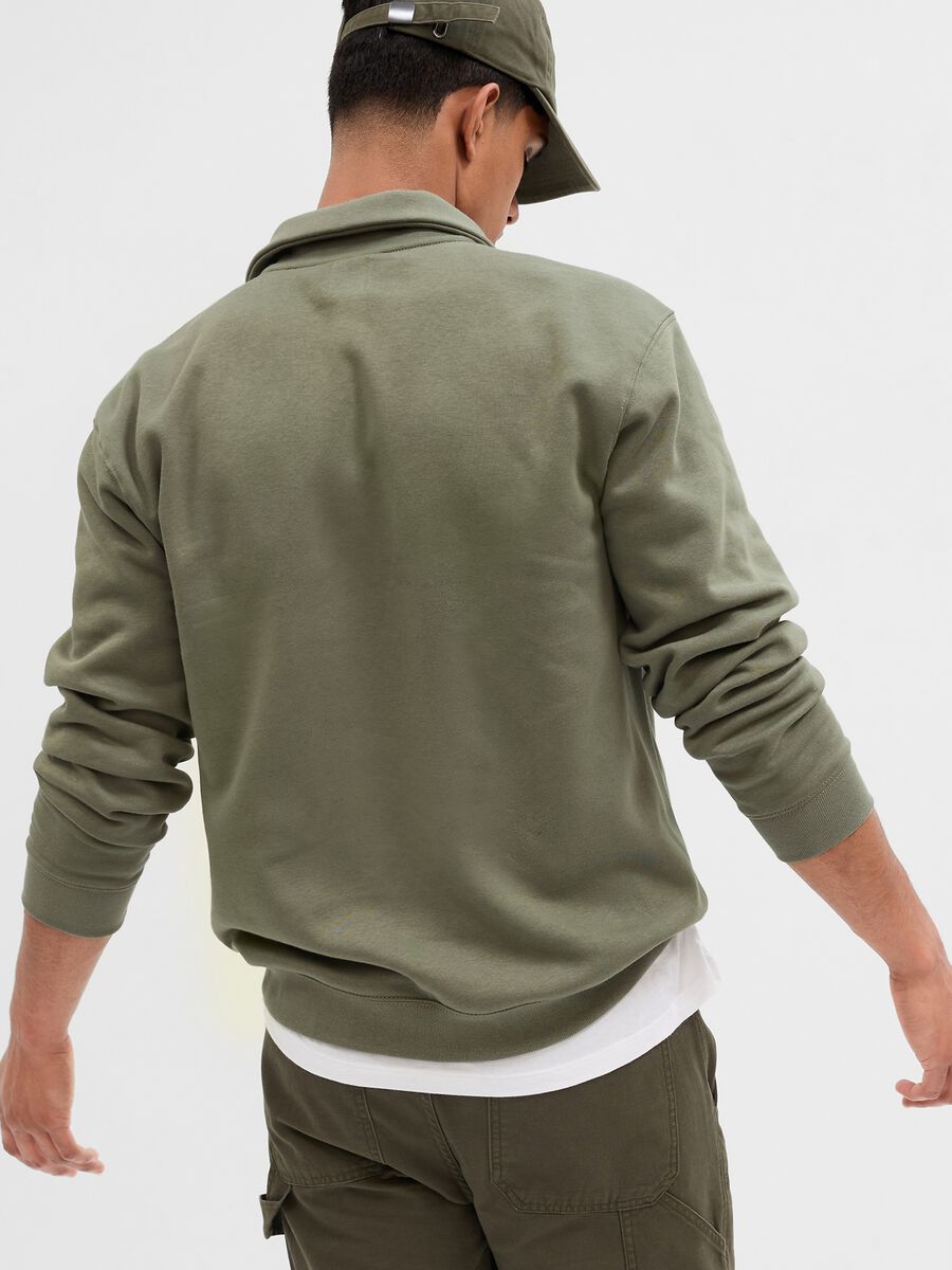 Felpa half-zip stampa logo effetto lucido_1