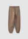 Beige organic cotton comfort-fit joggers for boys_0