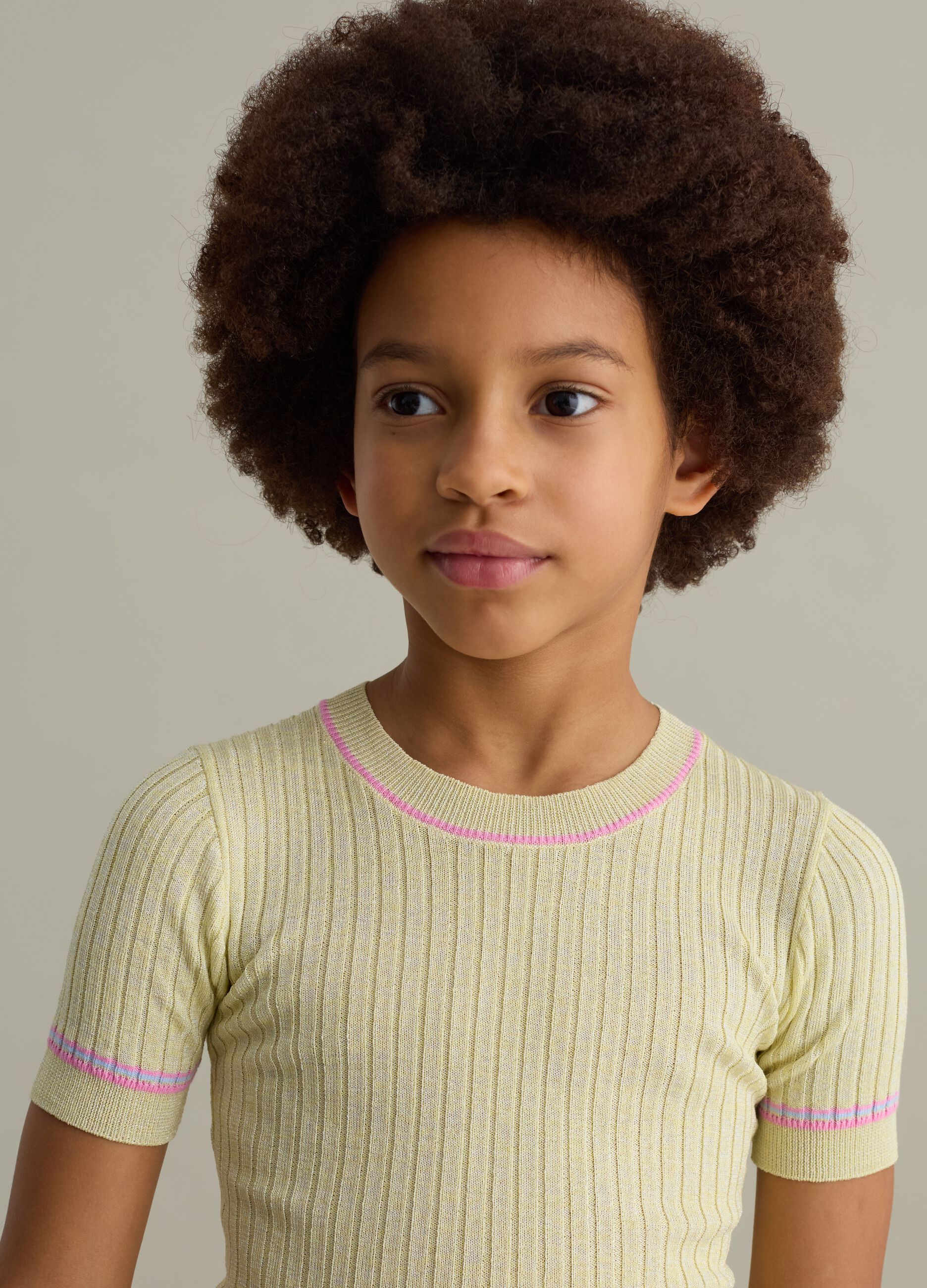 T-shirt in ribbed jersey with lurex