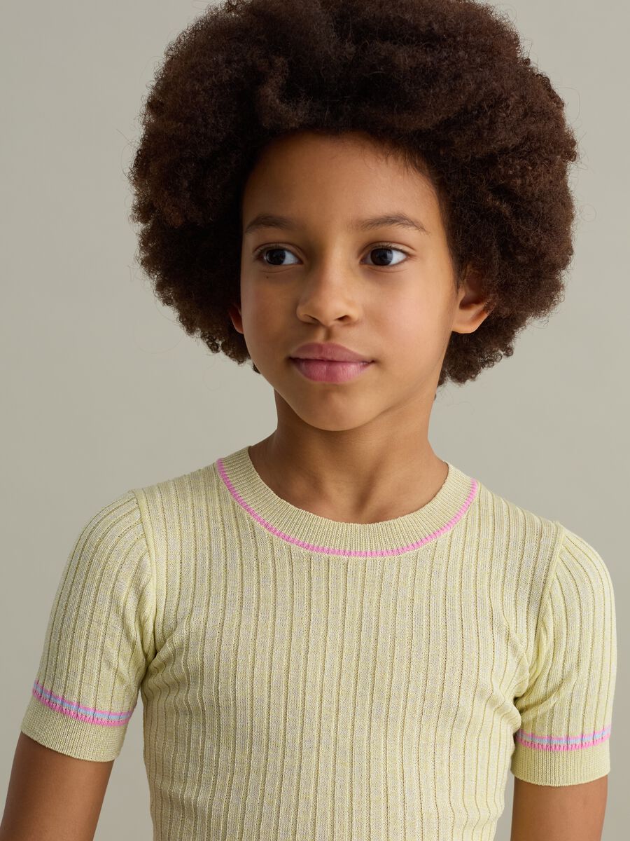 T-shirt in ribbed jersey with lurex_2