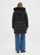 Black long padded jacket regular fit with hood and zip_2