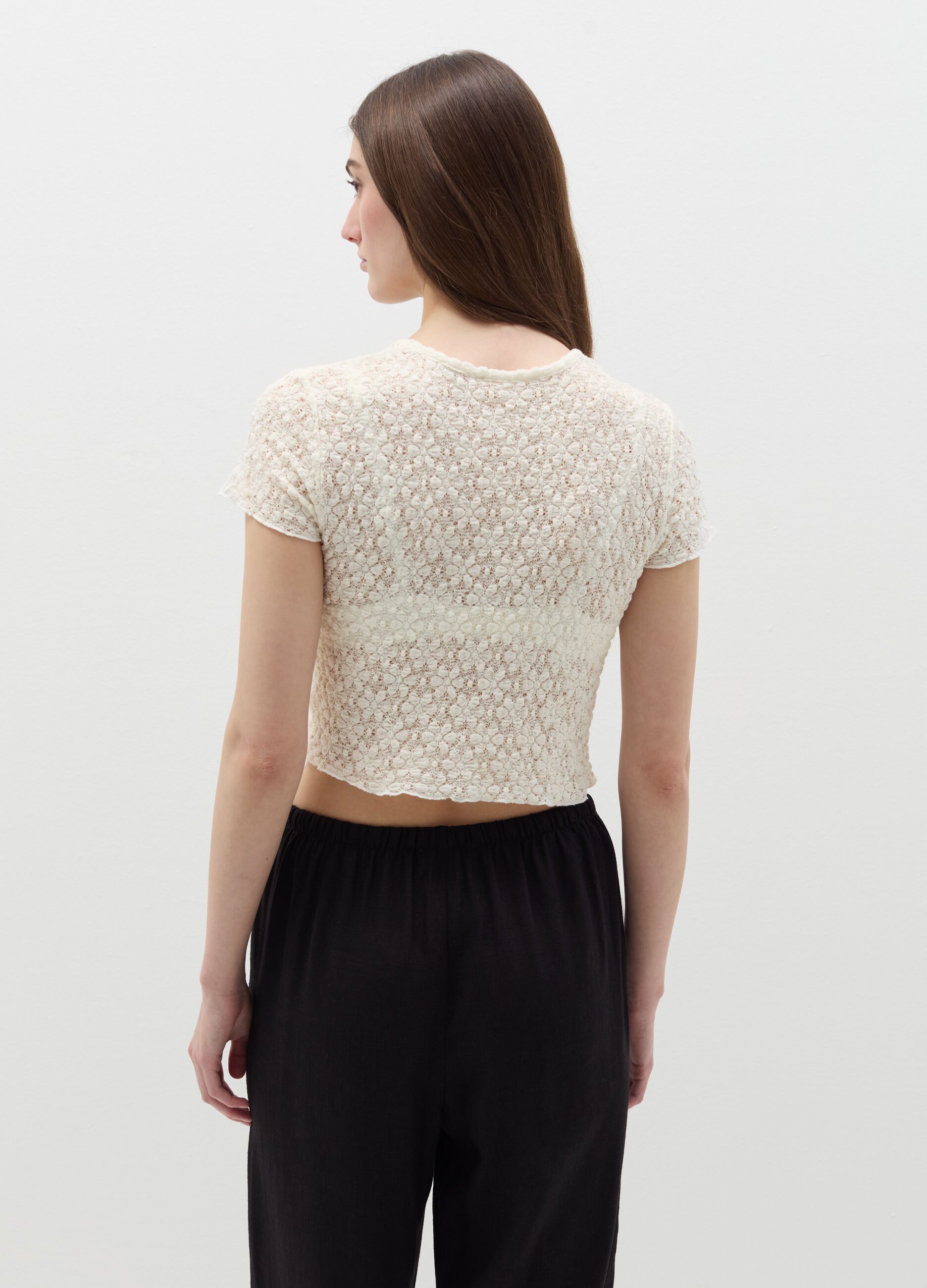 T-shirt with lace motif