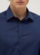 Blue cotton blend slim fit easy iron shirt_1