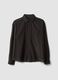 Anthracite Grey Poplin Shirt in Pure Cotton, Oversized Cropped Fit_0