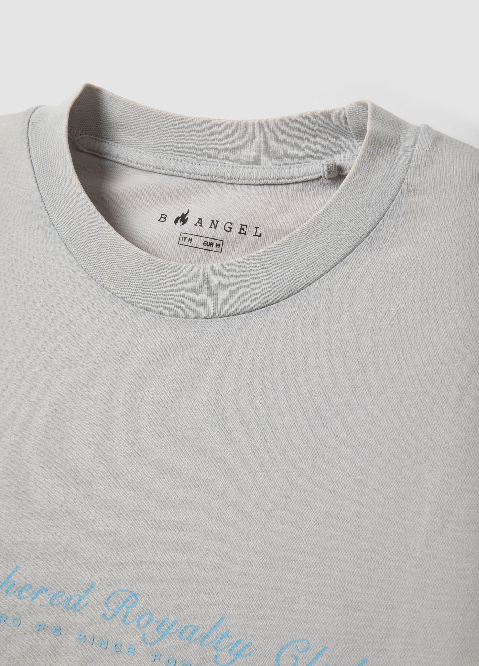 T-shirt grigia a maniche corte in puro cotone