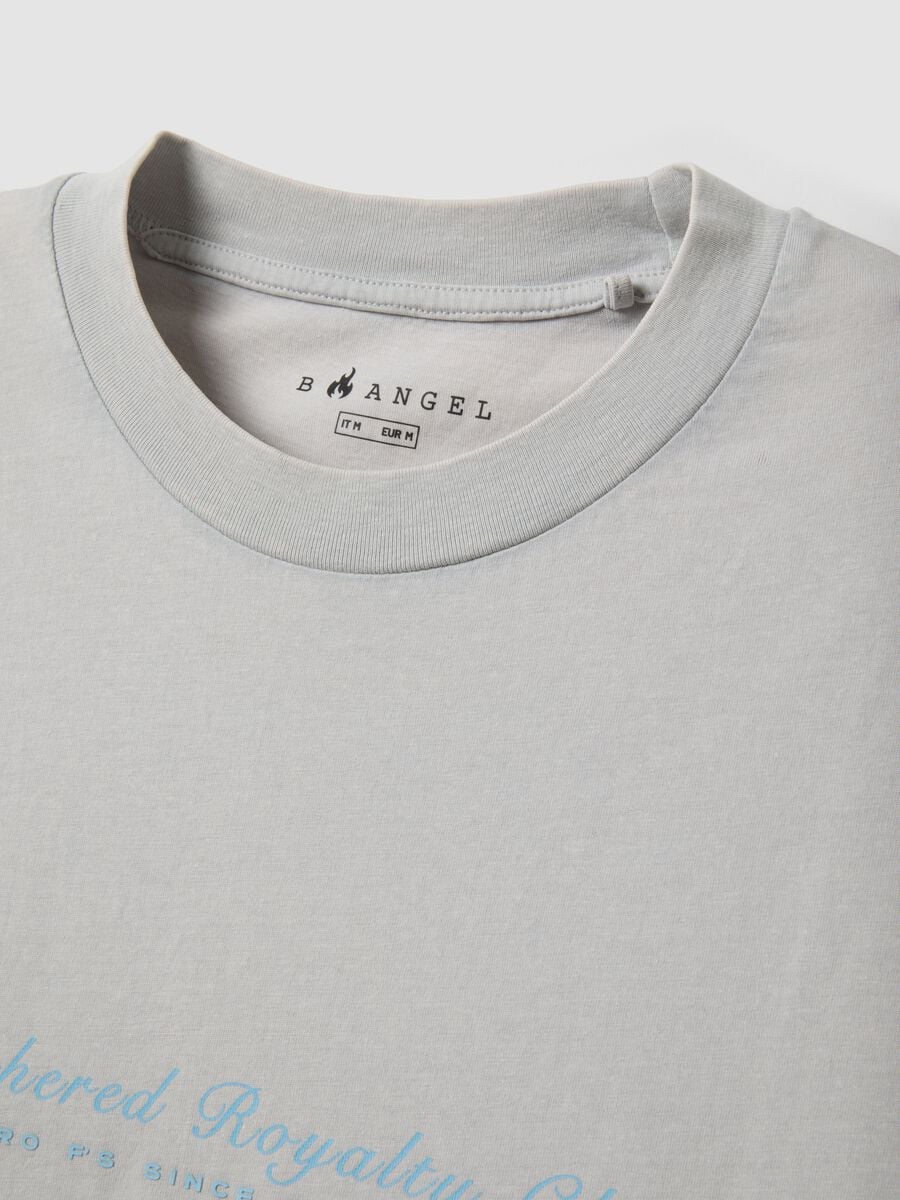 T-shirt grigia a maniche corte in puro cotone_6