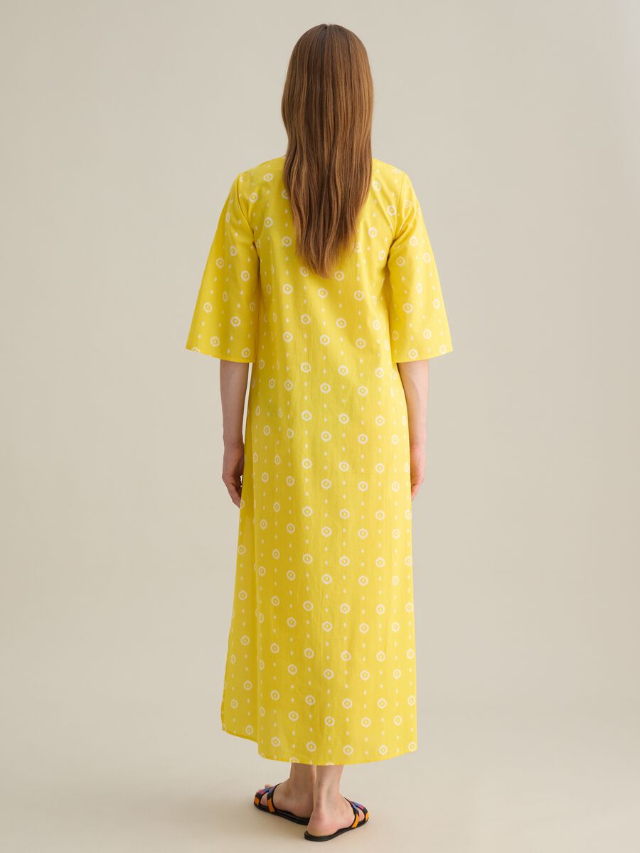 Abito lungo da donna in puro cotone multicolor_3