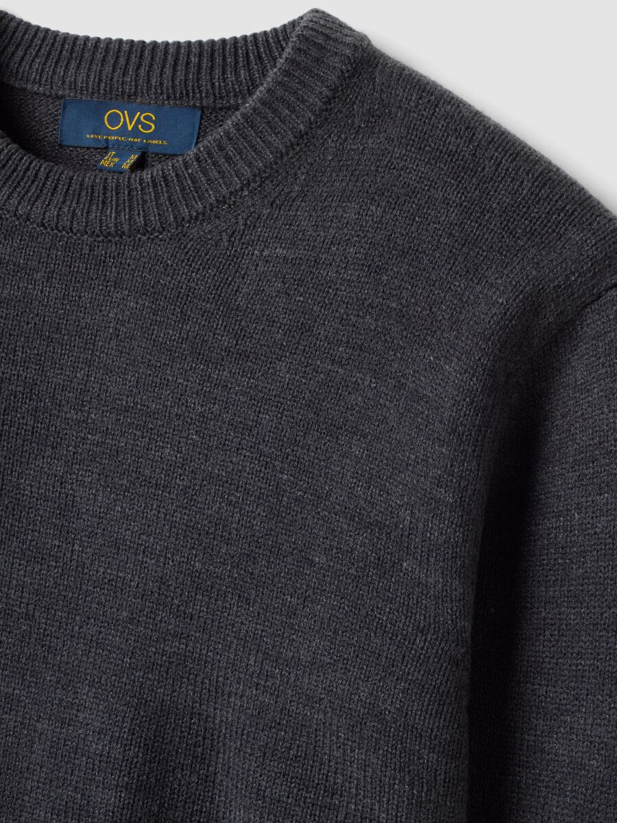 Maglia grigia girocollo in jersey knit regular fit_1