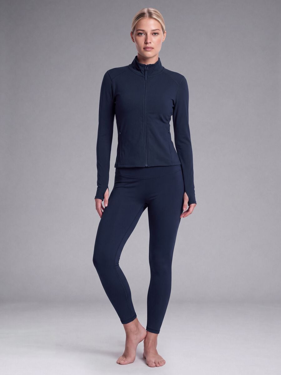 Full-zip blu fitted in tessuto elasticizzato ALTAVIA STUDIO_3