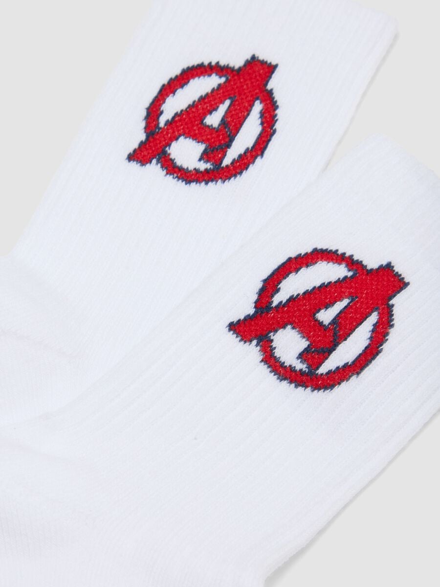 Bipack di calze multicolor in cotone organico elasticizzato con stampa Avengers_1