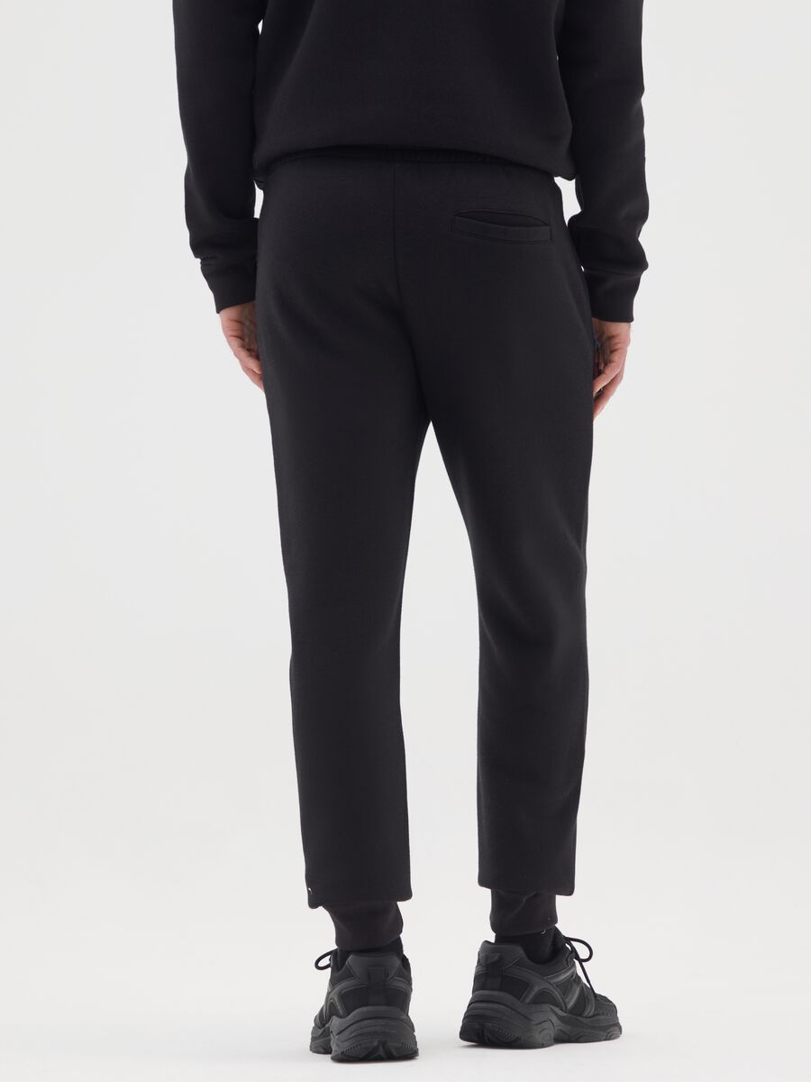 Pantaloni sportivi in misto cotone nero regular fit_2