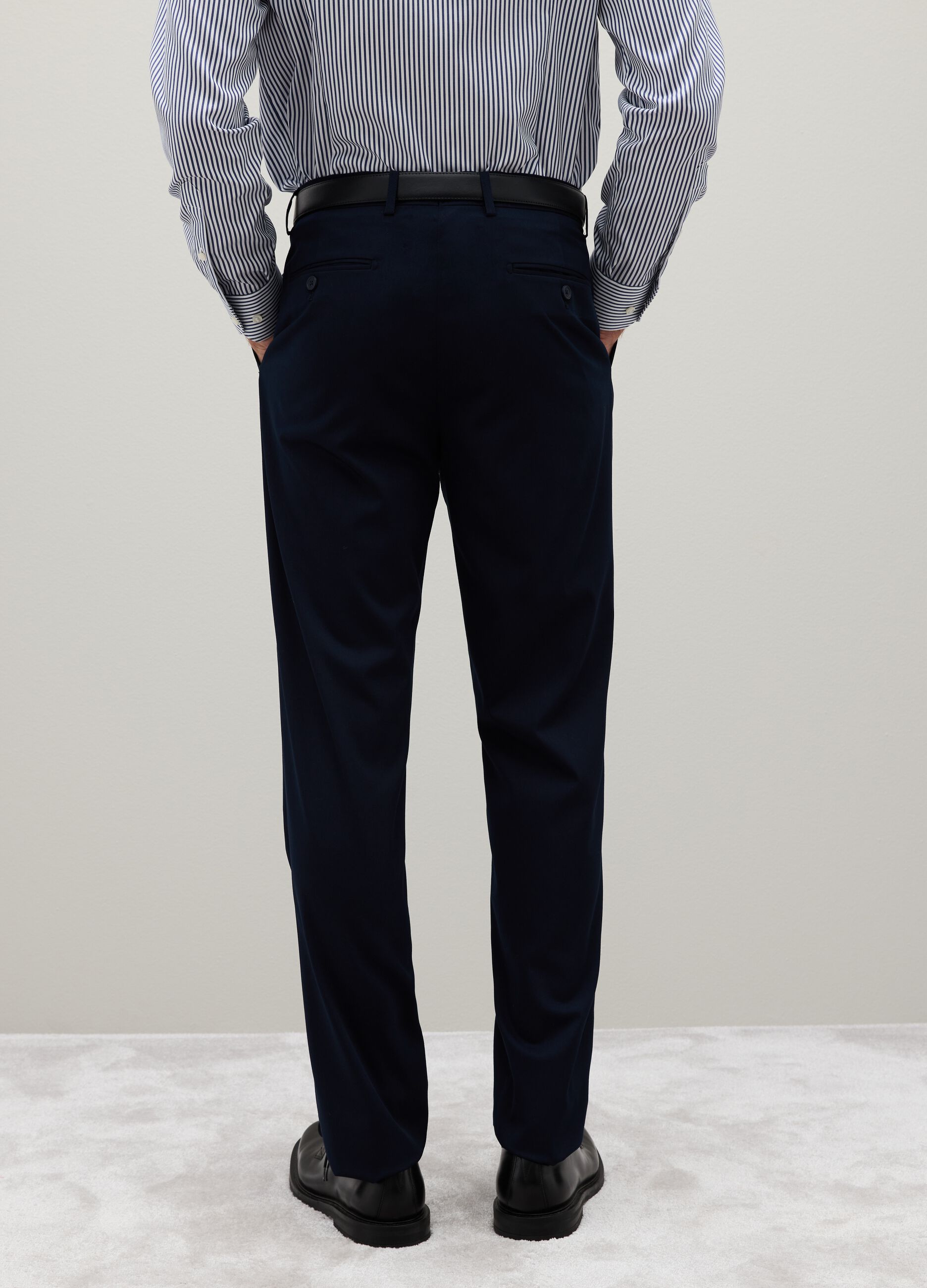 Regular Fit Blue Mixed Trousers