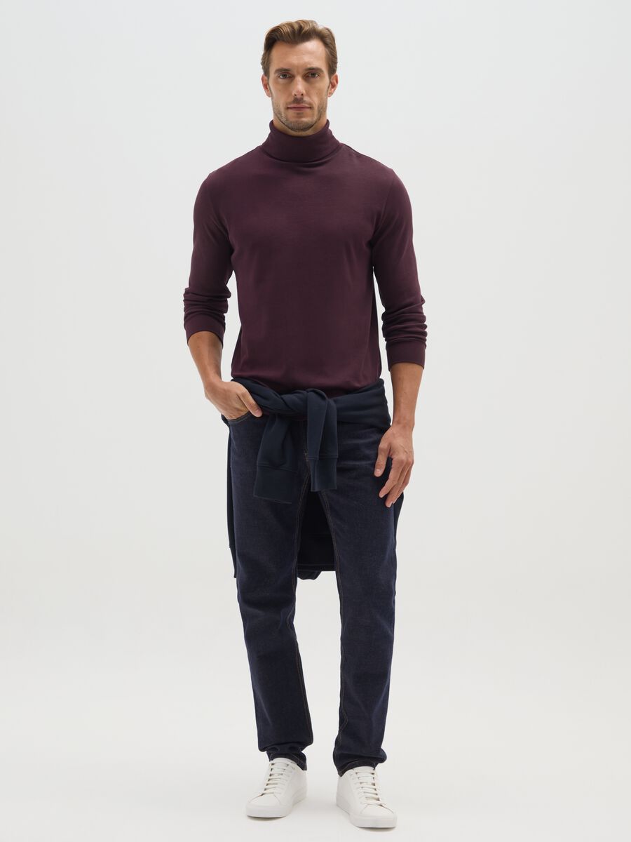 Maglietta viola a maniche lunghe in cotone_1