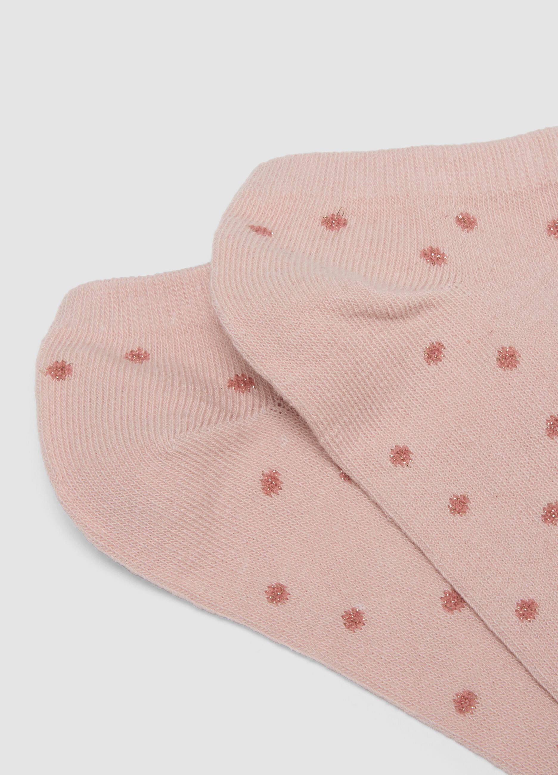 Three-pack of multicolour short polka-dot socks in stretch organic cotton