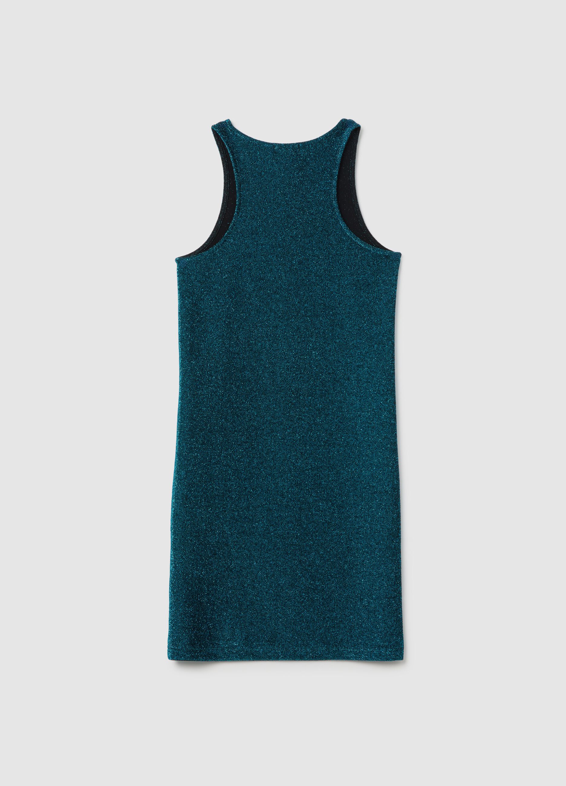 Abito midi da ragazza in tessuto blu fitted