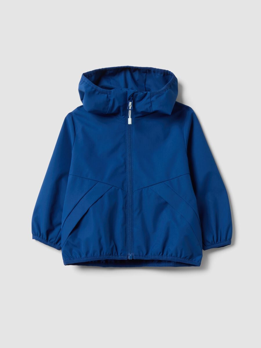 Blue hooded zip-up jacket, regular fit, for boys_0