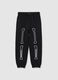 Black Cotton Joggers for Kids_0
