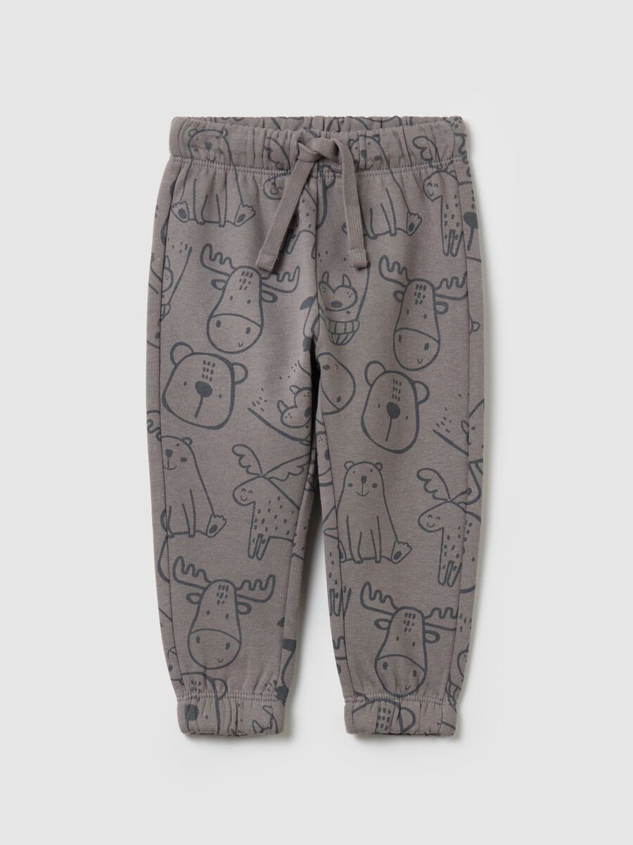 Joggers with drawstring and polar animals print_0