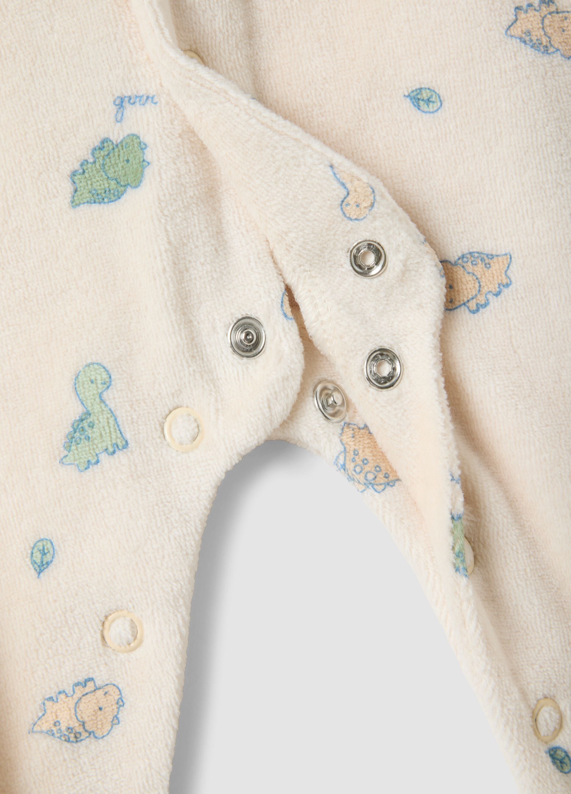 2-pack of multicolour dinosaur print cotton-blend sleepsuits for baby