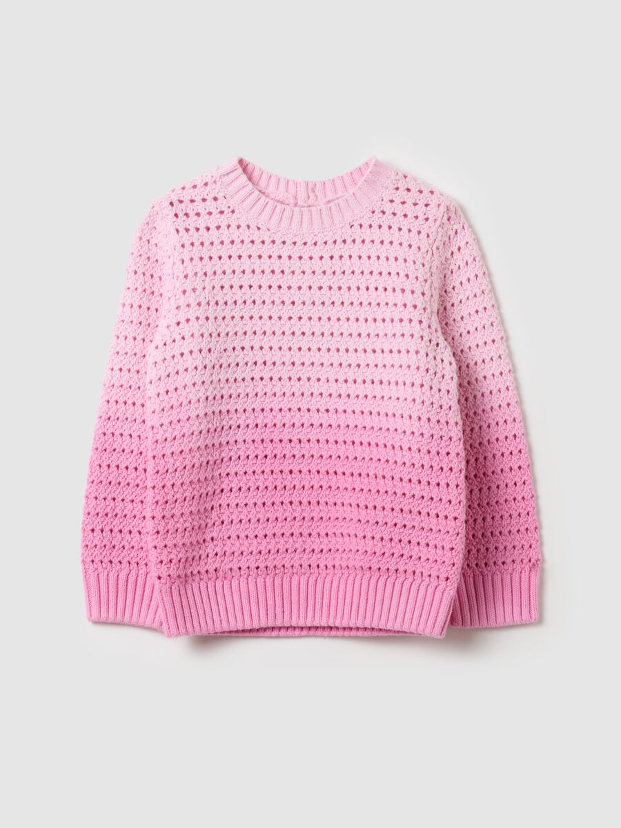 Degradé pullover with openwork design_0