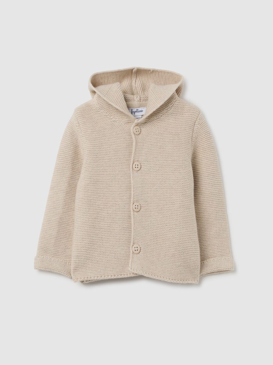 Pure Cotton Beige Baby Cardigan Regular Fit_0