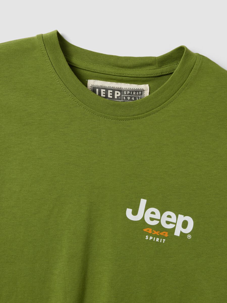 Green pure cotton regular fit T-shirt with print_1