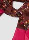 Brown and pink pure cotton floral print scarf_1